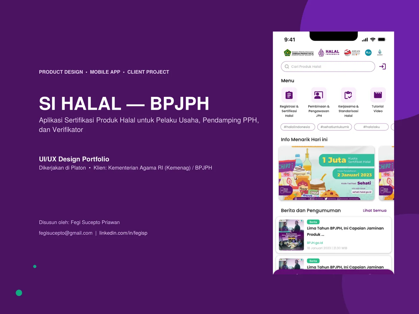 SI HALAL mobile app UI/UX case study preview