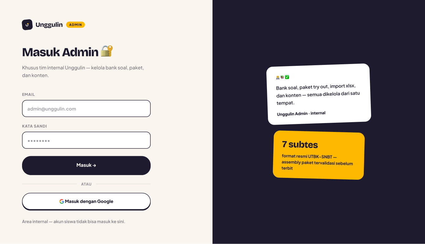 Admin dashboard