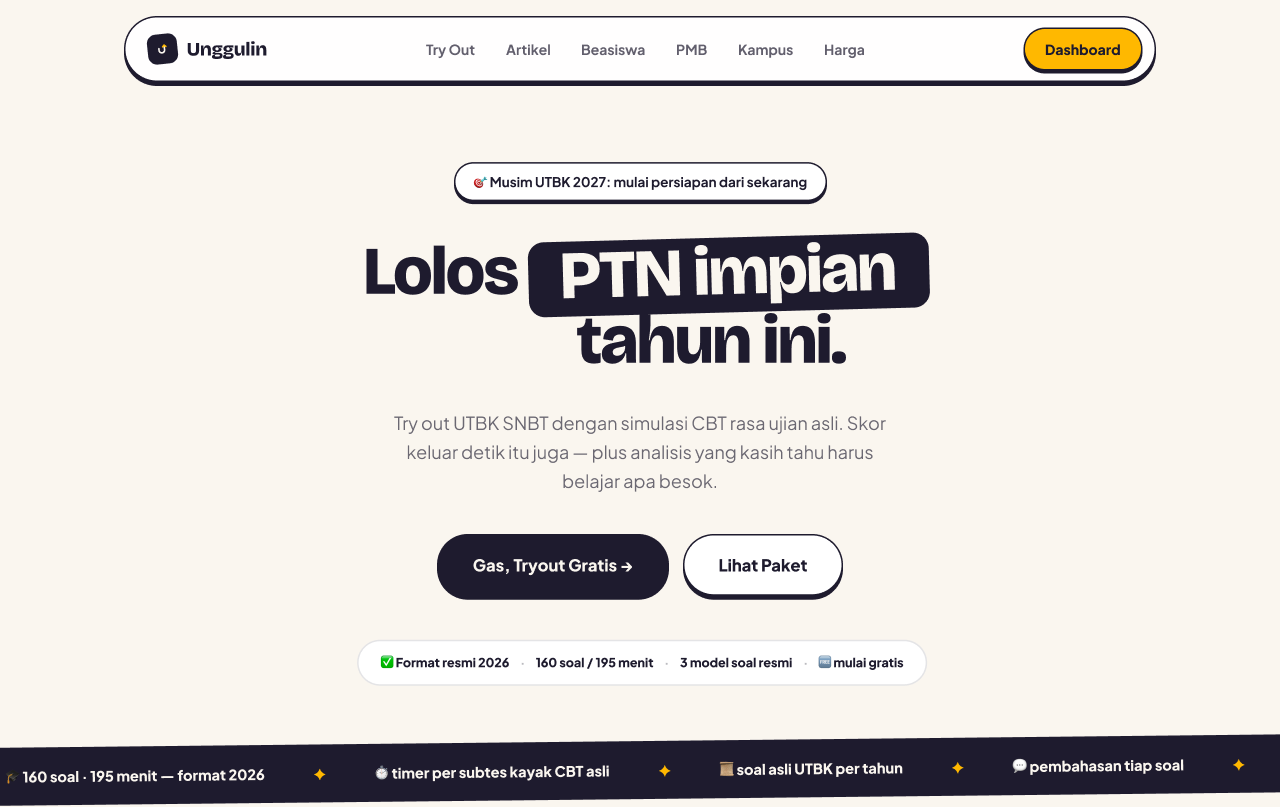 Unggulin — PTN Preparation Platform UI/UX
